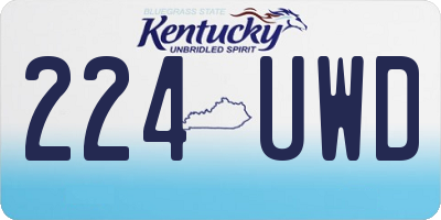 KY license plate 224UWD