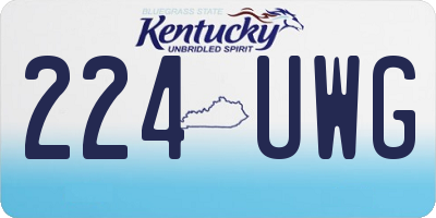 KY license plate 224UWG