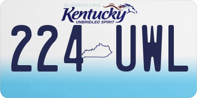 KY license plate 224UWL