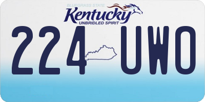 KY license plate 224UWO