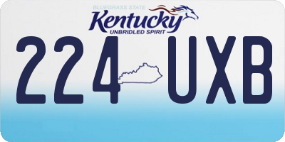 KY license plate 224UXB