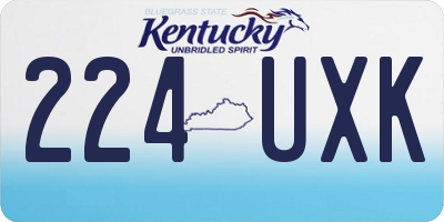 KY license plate 224UXK