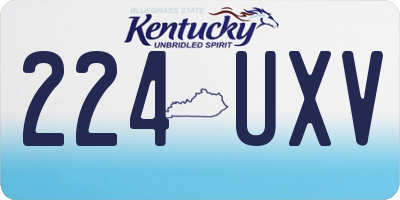 KY license plate 224UXV
