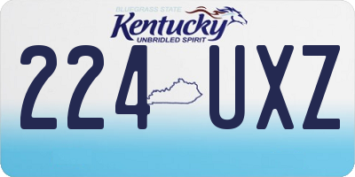 KY license plate 224UXZ