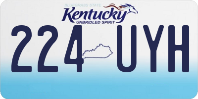 KY license plate 224UYH