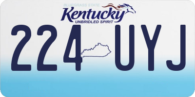 KY license plate 224UYJ