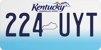 KY license plate 224UYT