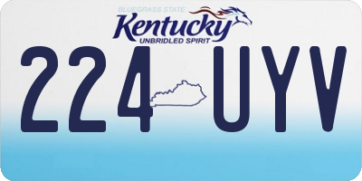 KY license plate 224UYV