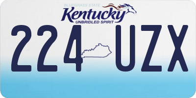 KY license plate 224UZX