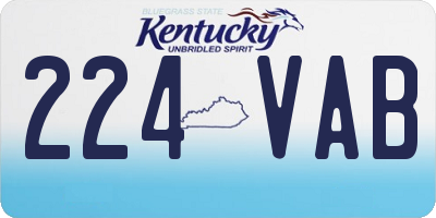 KY license plate 224VAB
