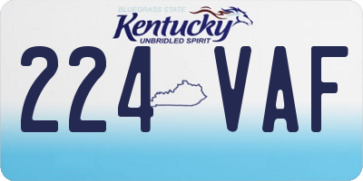 KY license plate 224VAF