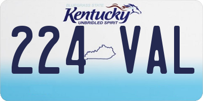 KY license plate 224VAL