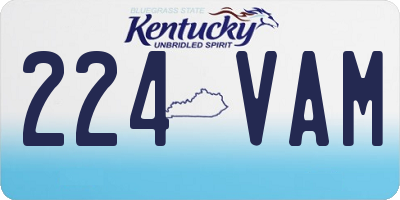 KY license plate 224VAM