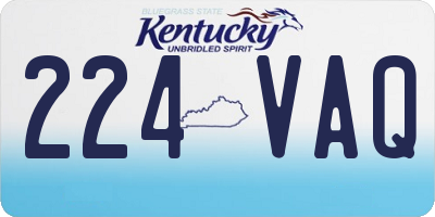 KY license plate 224VAQ