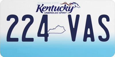KY license plate 224VAS