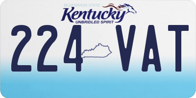 KY license plate 224VAT