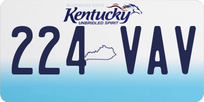 KY license plate 224VAV