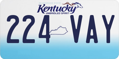 KY license plate 224VAY