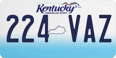 KY license plate 224VAZ