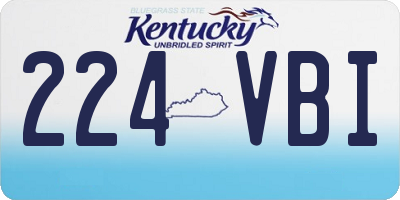 KY license plate 224VBI