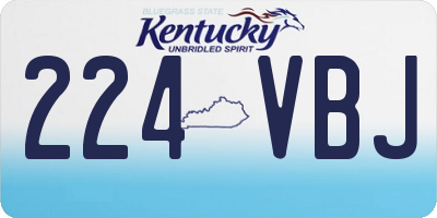 KY license plate 224VBJ