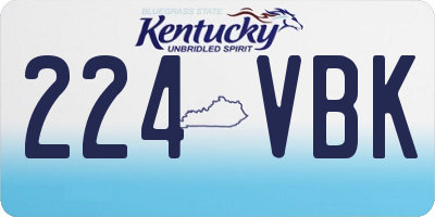 KY license plate 224VBK