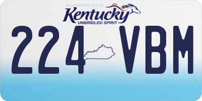 KY license plate 224VBM