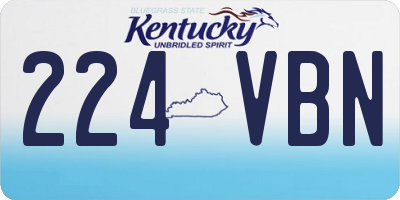 KY license plate 224VBN
