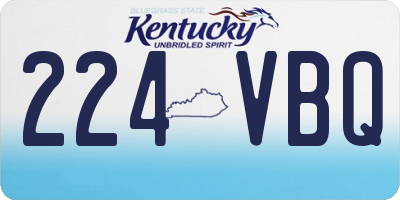 KY license plate 224VBQ