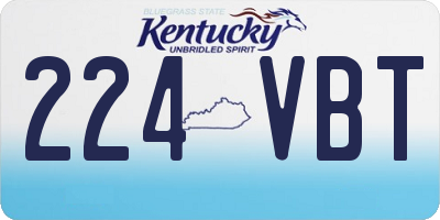 KY license plate 224VBT