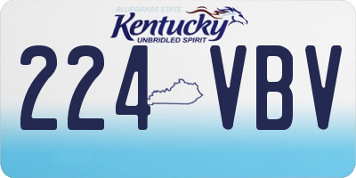 KY license plate 224VBV