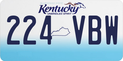 KY license plate 224VBW