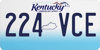 KY license plate 224VCE