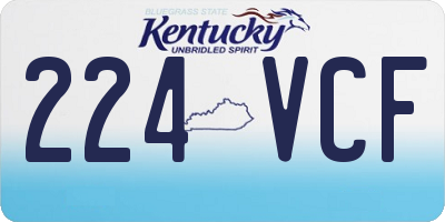 KY license plate 224VCF