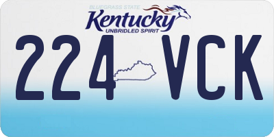 KY license plate 224VCK