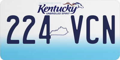 KY license plate 224VCN