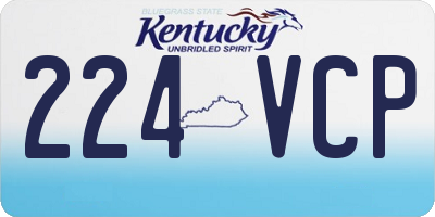 KY license plate 224VCP