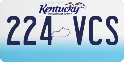 KY license plate 224VCS