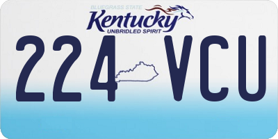 KY license plate 224VCU