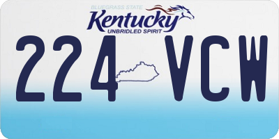 KY license plate 224VCW