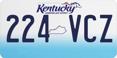 KY license plate 224VCZ