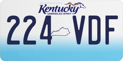 KY license plate 224VDF