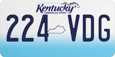 KY license plate 224VDG