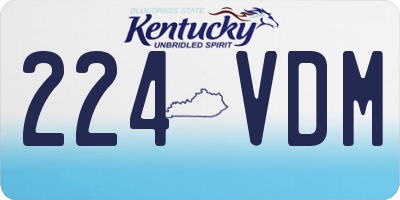 KY license plate 224VDM