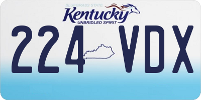 KY license plate 224VDX
