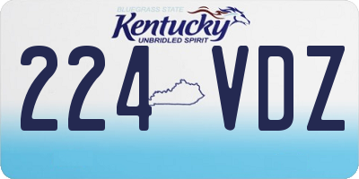 KY license plate 224VDZ