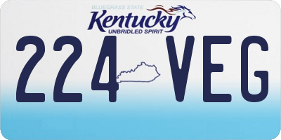 KY license plate 224VEG