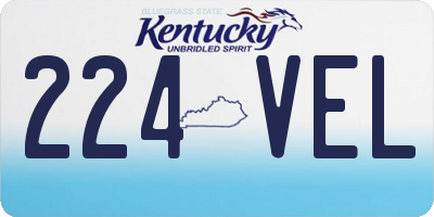 KY license plate 224VEL