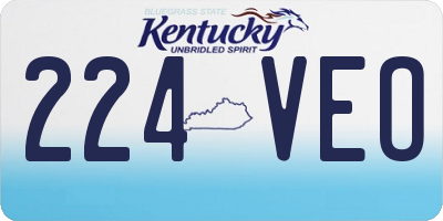 KY license plate 224VEO