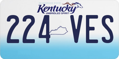 KY license plate 224VES